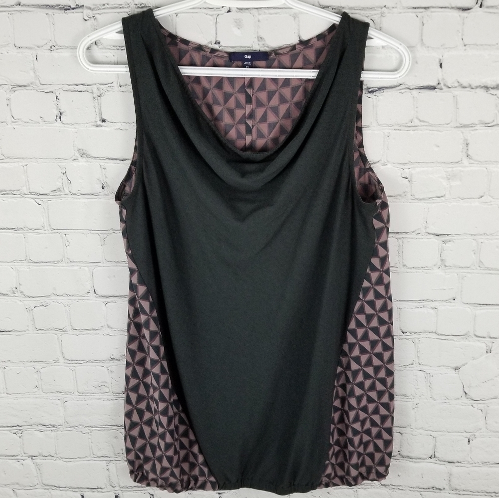 GAP | geometric print sleeveless sheer blouse
